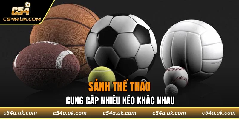 Sảnh thể thao cung cấp nhiều kèo khác nhau